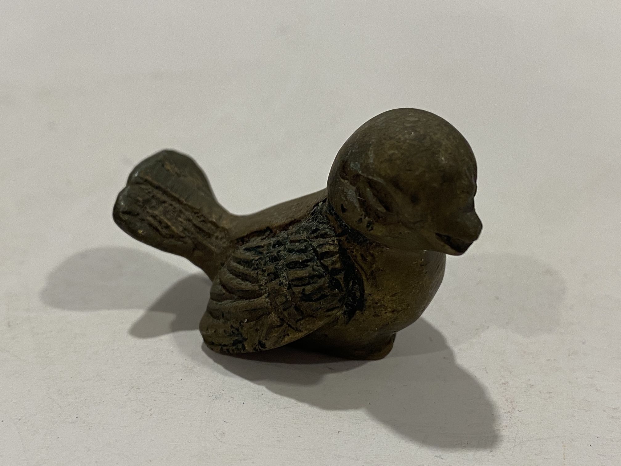 Vintage Brass Bird Figurine Paperweight 1.5” long