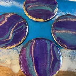 Purple Resin Coasters 4-$35