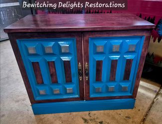 Uniquely refurbished decorative table/cabinet