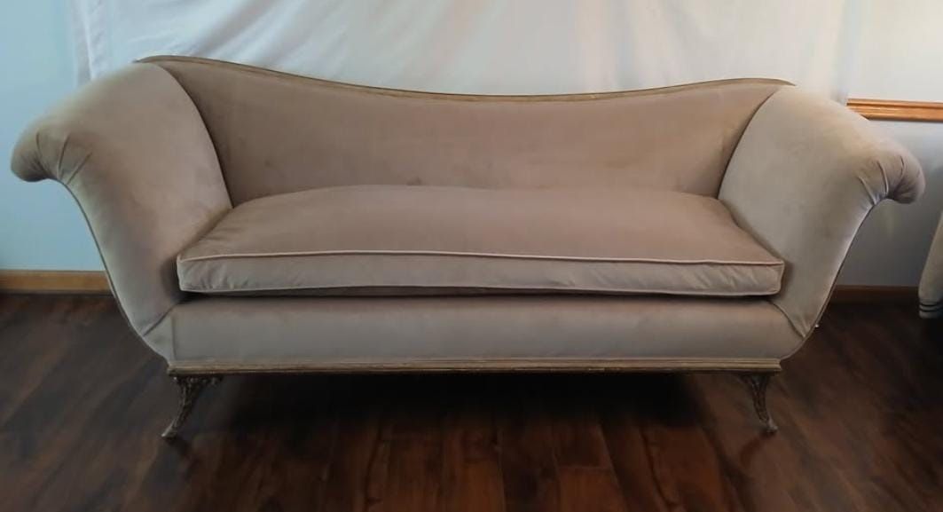 Classic Curved-Arm Settee / Empire Sofa