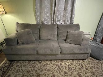 Gray 96” long couch w/ love seat & pillows