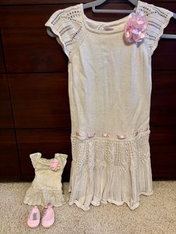 American Girl Sweet Spring Matching Dress Set ā Girls Size 8 + Doll Outfit!