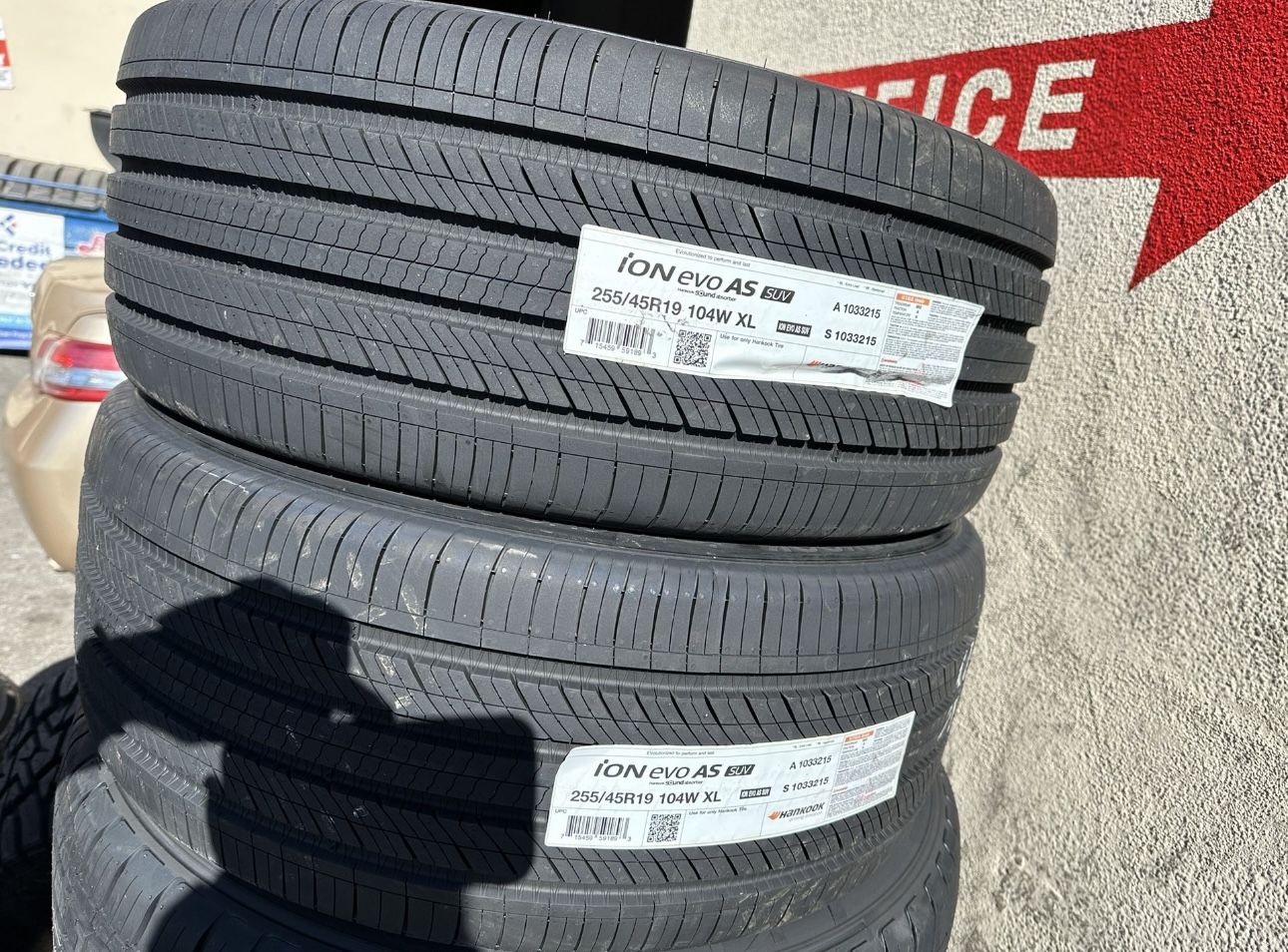 New Tire 255/45R19 Hankook EVO AS 104W Tesla Model Y Set Of 4 Tires Free Mount Balance installed Finance Available