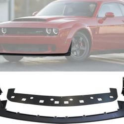Fits 18-22 Dodge Challenger Demon Front Bumper Lip DM Style Textured Black PP