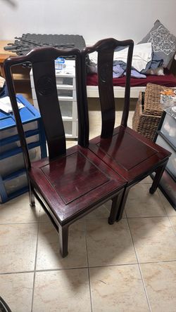 5 Antique Chinese Rosewood Dining Chairs