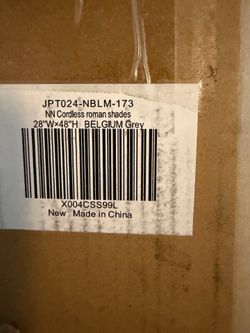 NN Cordless Roman Shades 28"W x 48"H Belgium Grey