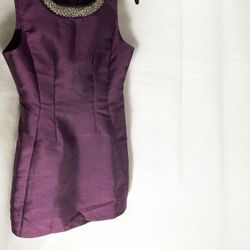 AX Paris Jewel Neck Skater Dress, Plum Color, Size 12
