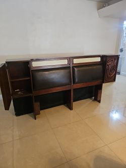 King Headboard with Storage Cabinets