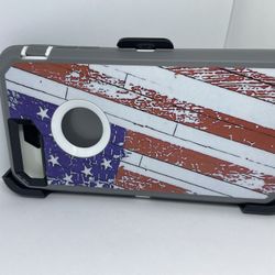 For iPhone 7 Plus / 8 Plus USA Flag Camouflage Belt Clíp Case Defender 