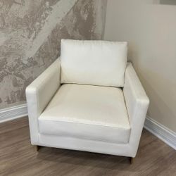  Modern Upholstered Accent Armchair (Leather)