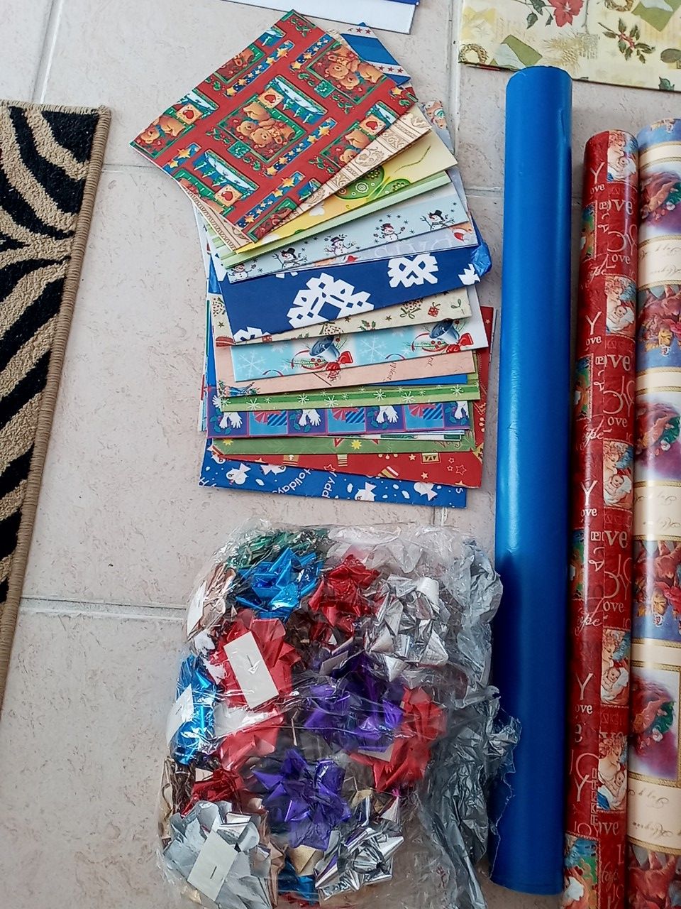 Christmas supplies - paper, stationary, boxes, bows