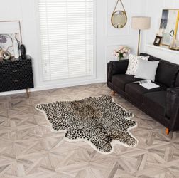FURSTORE Faux Cheetah Area Rug