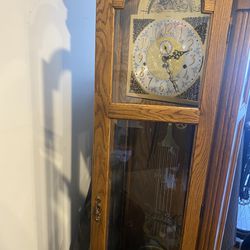 manfactured by the zachariah maples grandfather clock co