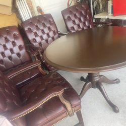 💥💥 Hermoso Mueble De Madera Con Cuatro Sillas💥 Madera Sólida💥🌤️