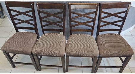 Solid dining table with storage and  4 chairs