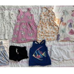 Toddler Girl Summer Clothes Bundle Size 3T and 3/4T - Dresses, Tank top, Shorts 