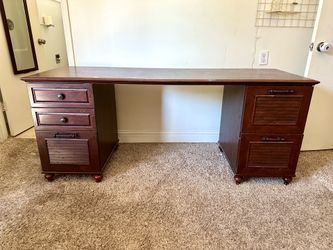 Kathy Ireland Home by Bush Furniture Volcano Dusk Double Pedestal Desk