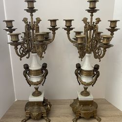 Antique Pair Candelabra 
