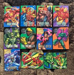1996 Marvel Vision Fleer/ Skybox Iron man Embossed Trading Cards
