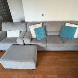 Bob's Furniture Calvin Concrete Gray Sofa Set