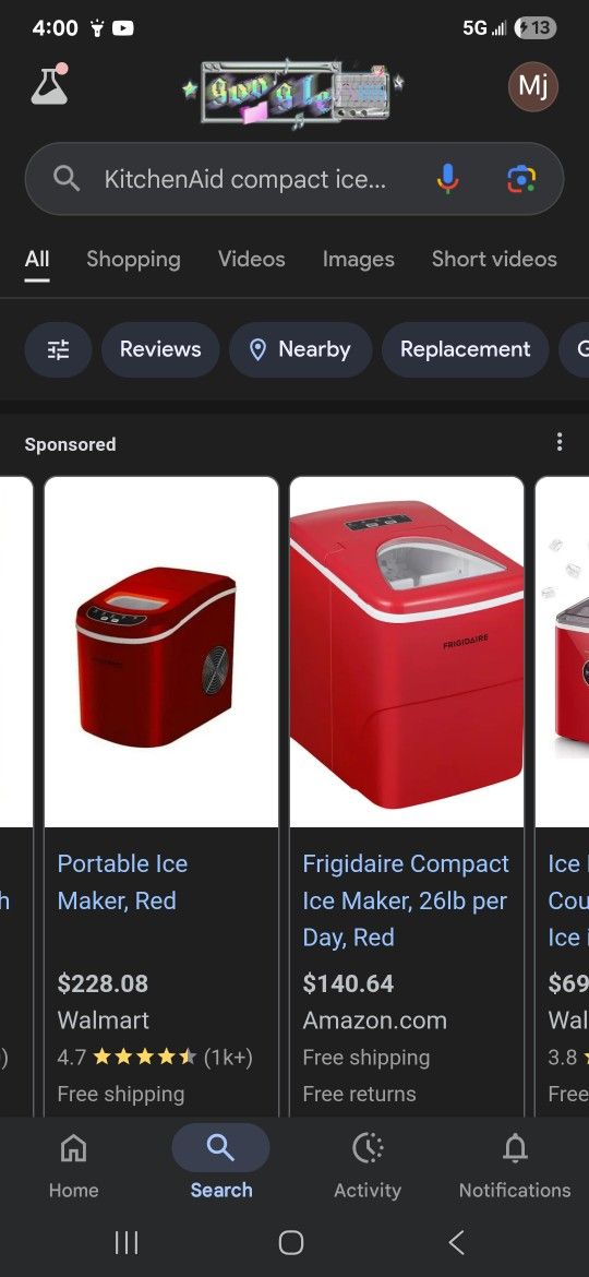 Countertop Red Ice Machine