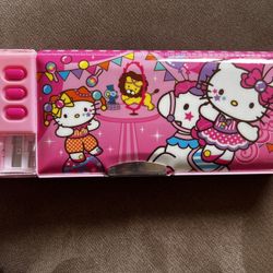 Sanrio Hello Kitty Double Side Multi Compartment Pencil Case New