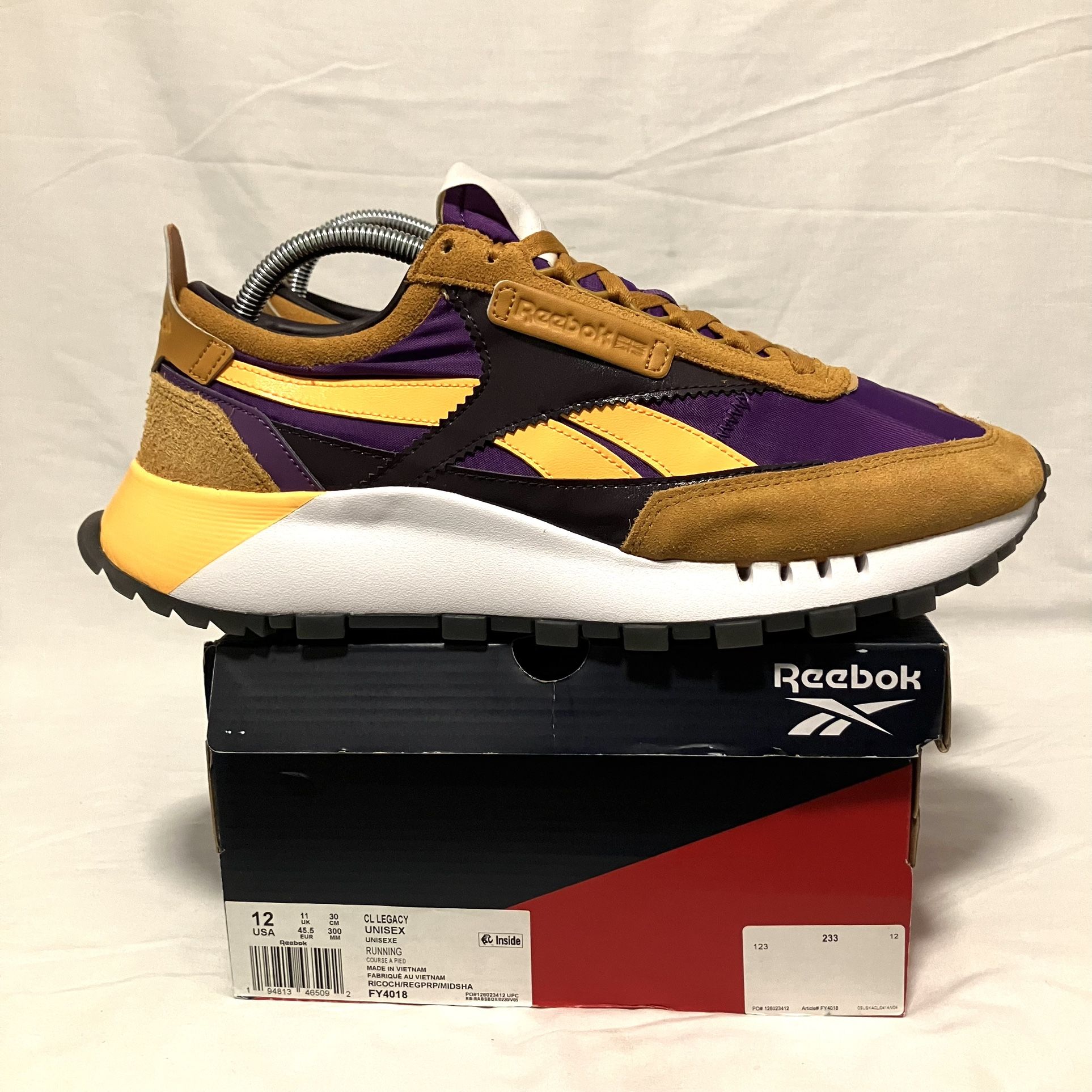 Size 12 Mens Reebok Classic Leather Legacy Rich Ochre Regal Purple