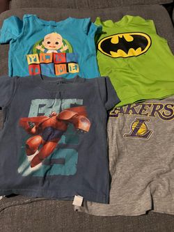 Toddler boys shirts Cocomelon, Batman, Lakers, Disney Big Hero size 2t