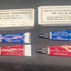 4 Tubes of paymaster ink Red & Blue