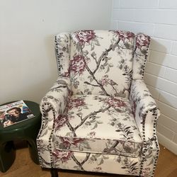 Floral Wingback Accent Chair