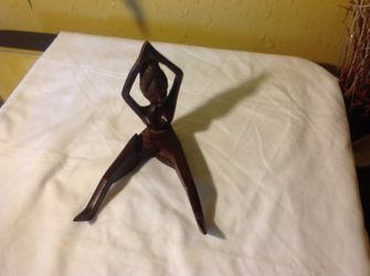 Vintage naked Wooden lady Nut cracker