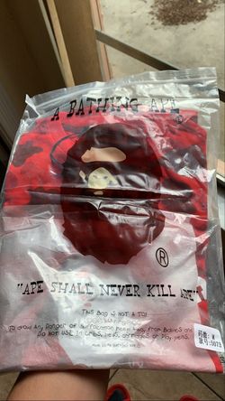 bape camo tee red