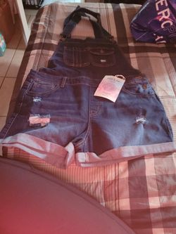 Overall Jean Shorts