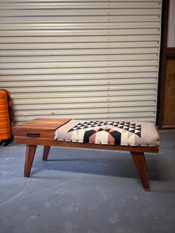 Wooden entryway bench