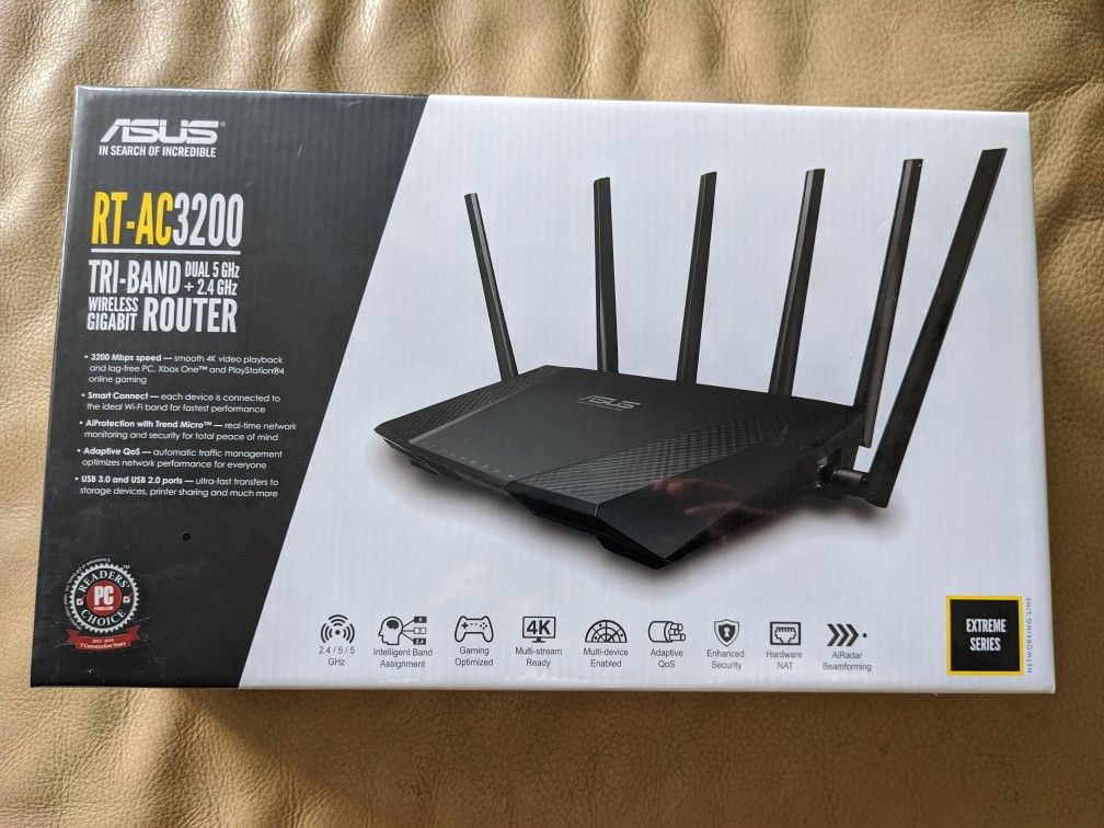 ASUS RT AC 3200 TRI BAND ROUTER dual 5ghz + 2.4 ghz NEW