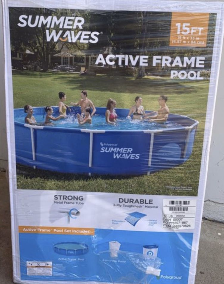 Summer Waves 15ft x 33 Active Frame Pool with Filter & Pump