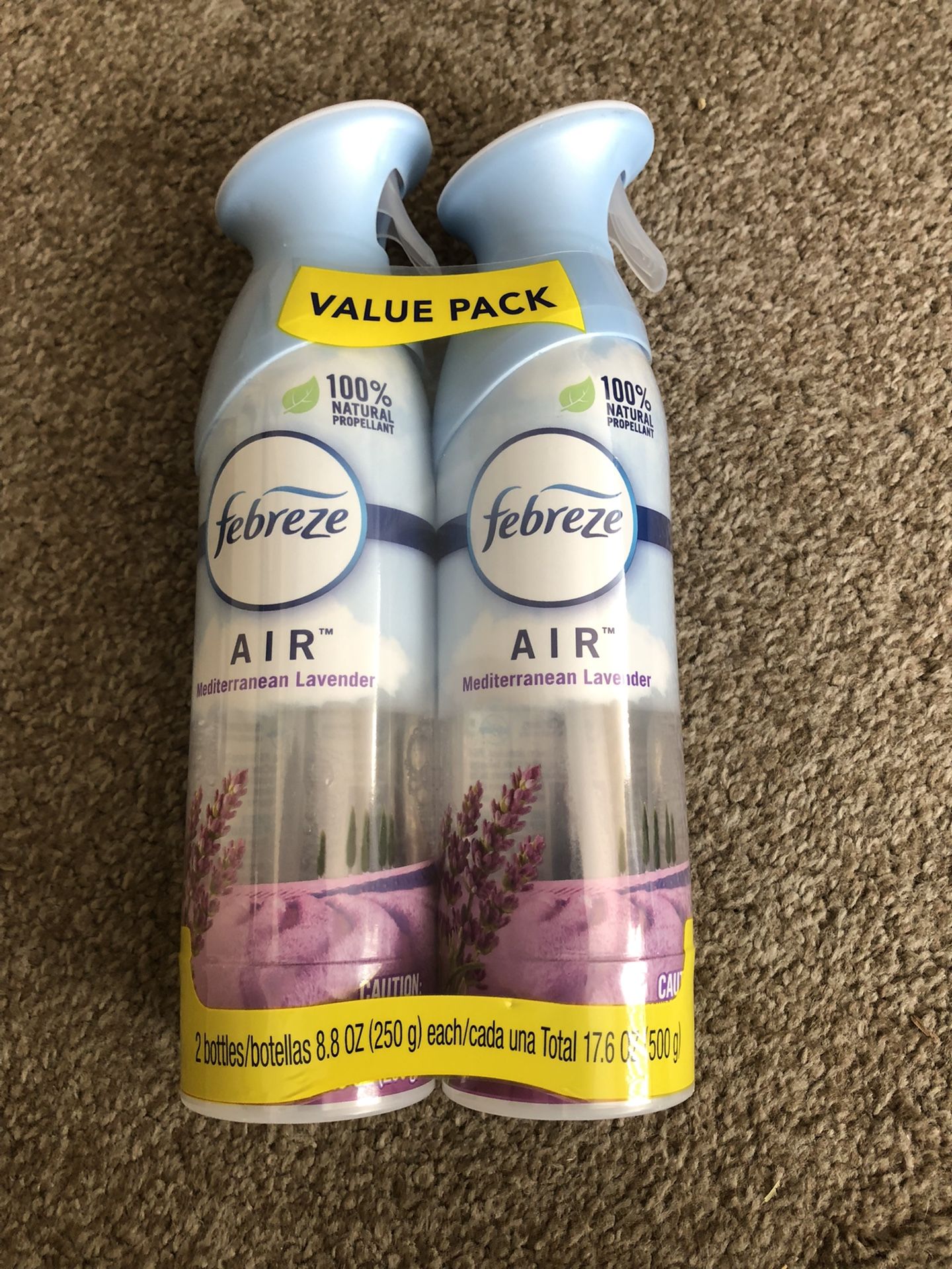 Febreze Odor-Eliminating Air Freshener, Mediterranean Lavender, 8.8 oz, 2 Pack