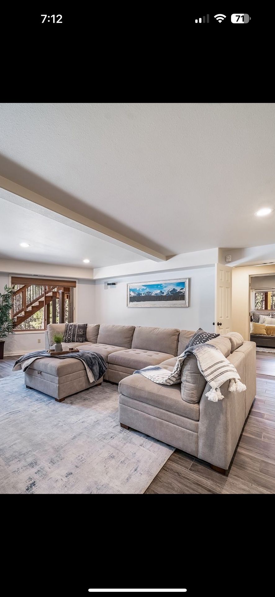 Gray Couch Sectional With Ottoman Which Has StorageOBO