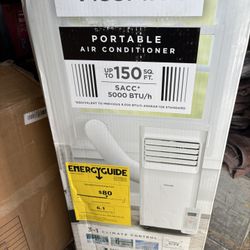 Vissani 5,000 BTU 115-Volt 3-in-1 Portable Air Conditioner Unit Cools up to 150 sq. ft. with Dehumidifier and Remote in White