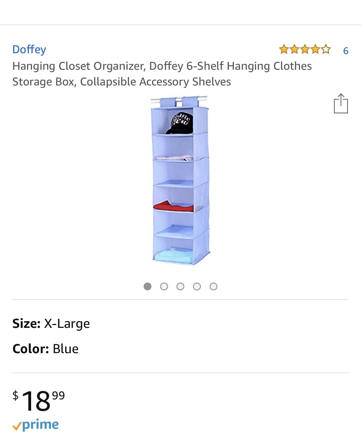 Hanging clothes storage box, closet organizer