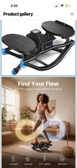 Merach Rocking Steppers for Exercise at Home, 3D Motion Stair Stepper with Resistance Bands for Full Body Workout & Low-Impact Balance Board, 330 LBS 