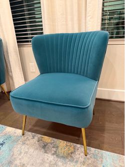 Velvet Accent Chair with Metal Legs