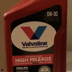 Valvoline High Mileage 5 W30 Oil Unopened 