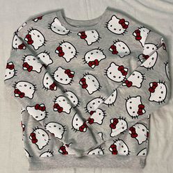 Hello Kitty Gray Sweatshirt Crewneck Size Medium 