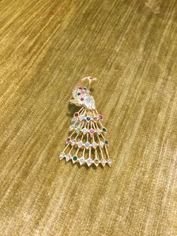 Gold Peacock Brooch