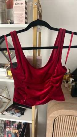 Red velvet cropped tank top - Large - Papaya brand