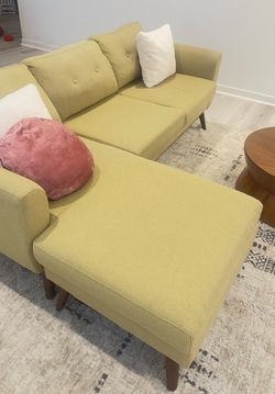 Mid Century Modern sofa with reversible chaise