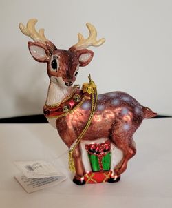 TJ’s Christmas Glass Reindeer Ornament – Mitchell Import Co