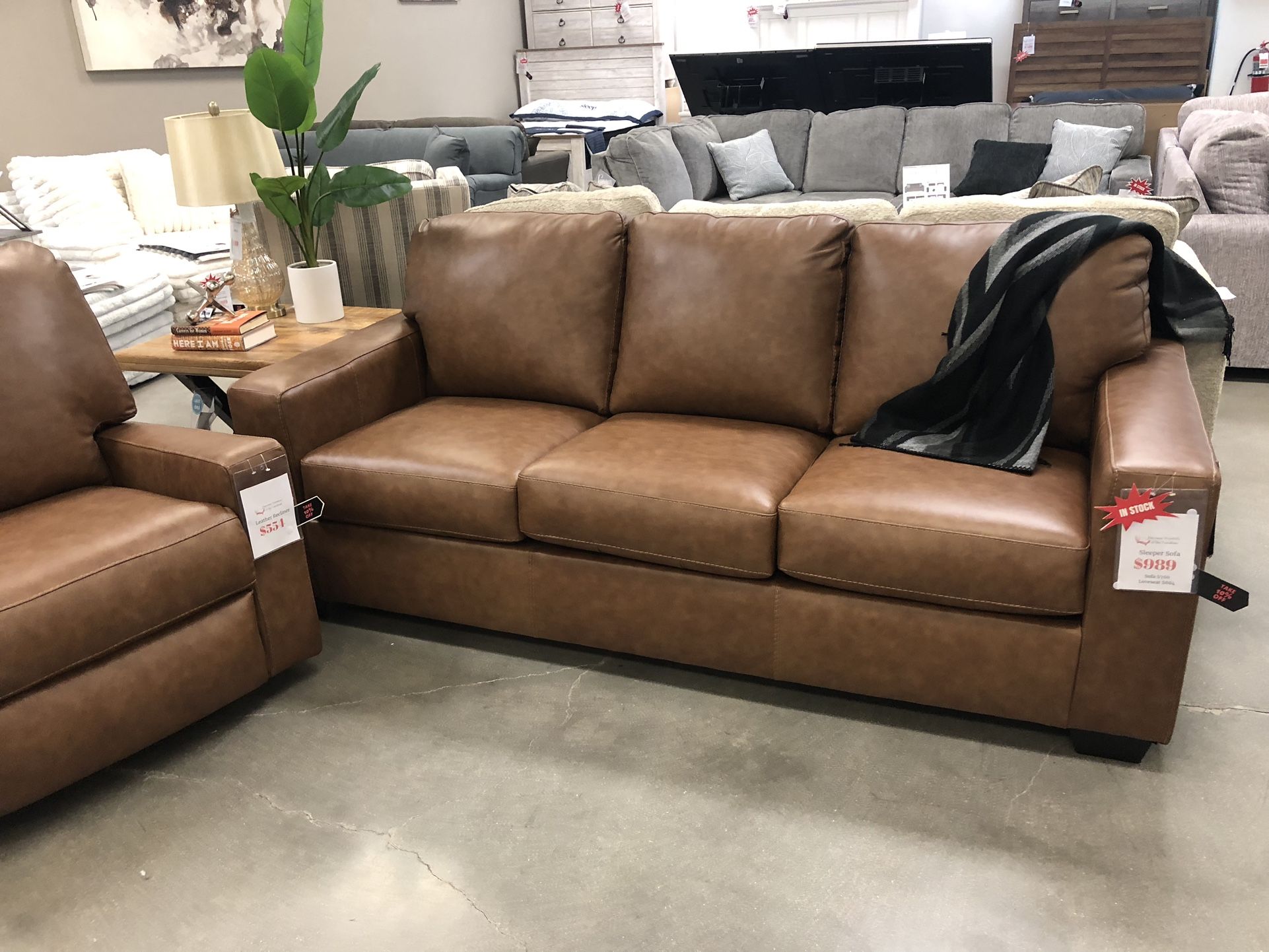 Brand New Leather sleeper Sofa!