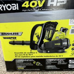 Ryobl 40v hp leaf blower backpack kit